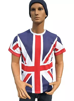 Buy Union Jack T-Shirt Crew Neck Unisex 100% Cotton UK Stock Fast Delivery With MARK • 7.99£