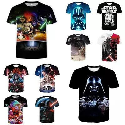 Buy Kids Adults Mens Star Wars T-shirt Casual Short Sleeve Tee Pullover Gift Top • 7.07£
