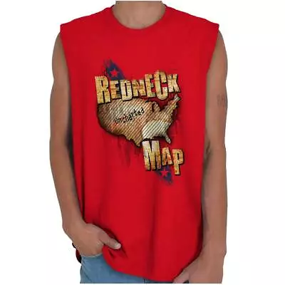 Buy Funny Redneck Southern Country USA Map Joke Casual Tank Tops Tee Shirts For Men • 18.66£