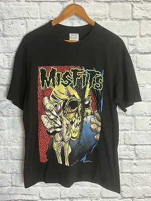 Buy Vintage The Misfits Pushead Skull Graphic T-Shirt Size Large • 126.04£