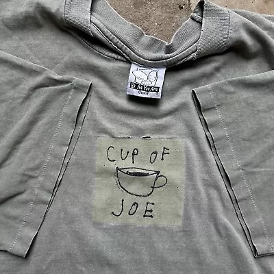 Buy Vintage 90s Coffee “Cup Of Joe” Graphic Single Stitch T-Shirt Distressed Mens XL • 54.61£