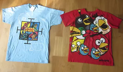 Buy 2 T-shirts Age 9/10 Years Justice League & Angry Birds NWT • 3.75£