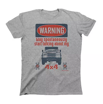 Buy Mens Warning 4x4 Land Rover Defender Quality T-Shirt Car Eco Friendly • 10.34£