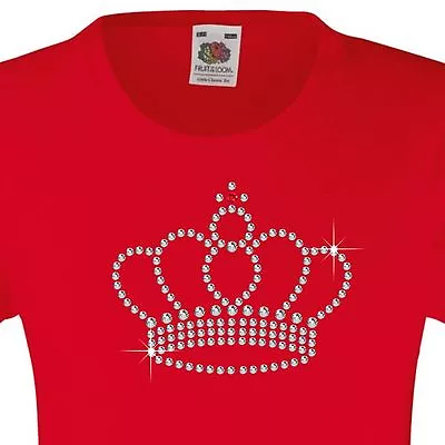 Buy Girl's T-Shirt (12 Colour Options) Rhinestone Embellished  Crown  3-15 Yrs • 15.99£