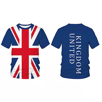 Buy Unisex Adults Union Jack T-Shirt Casual Short Sleeve British Flag Top S-6XL • 12.07£