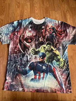 Buy Avengers Age Of Ultron Marvel MCU Official T-shirt All Over Print XXL 2XL • 9.34£