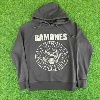 Buy Ramones Logo Drawstring Hoodie Adult Size Small Black Sweatshirt Punk Y2k Sweats • 25.10£