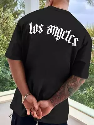 Buy Los Angeles Print In Back Mens Casual T-shirt Short Sleeve Cotton Soft Summer Te • 10.89£