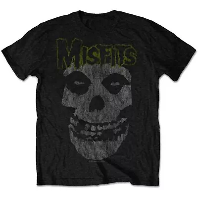 Buy Rock Off Men's The Misfits Classic Distressed Logo Black T-Shirt: Large • 17.30£