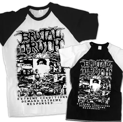 Buy Brutal Truth Extreme Conditions T Shirt BLACK WHITE Grind Core • 18.67£