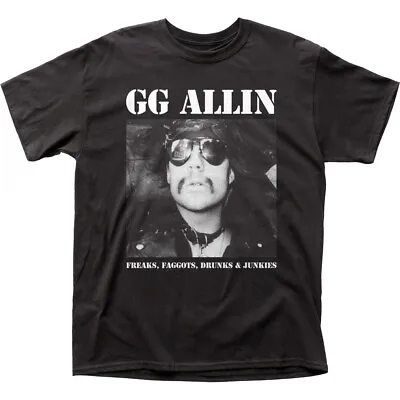 Buy GG Allin Freaks Drunks T Shirt Mens Licensed Rock N Roll Band Tee New Black • 17.64£