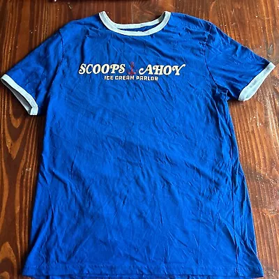 Buy Baskin Robbins Stranger Things T Shirt Mens Large Blue Ringer Scoops Ahoy Logo • 18.67£