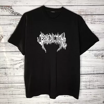 Buy Vintage Y2K Benediction Concert Band T-Shirt Death Metal Gothic Black Men’s XL • 18.66£
