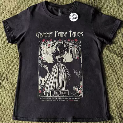 Buy Grimms Fairy Tales Goth Witch Dark Academia Women's Black T-shirt Misprint • 15£