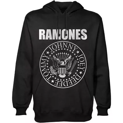 Buy Band Monkey Ramones Unisex Pullover Hoodie Presidential Seal Black • 28.57£