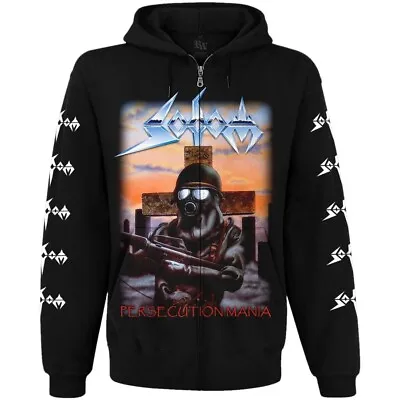 Buy Sodom  Persecution Mania  Hoodie Zip Up Sweatshirt Black Kreator Destruction • 51.34£