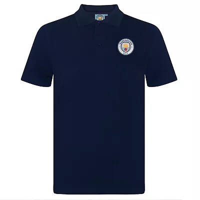 Buy Manchester City Mens Polo Shirt Crest OFFICIAL Football Gift • 17.99£
