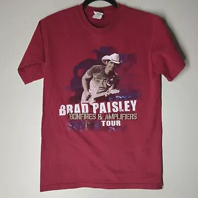 Buy 2007 Brad Paisley Concert T Shirt Mens Small Bonfires And Amplifiers Tour Red • 12.13£