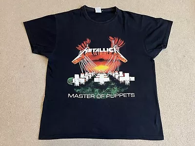 Buy Vintage 00s Black Metallica Master Of Puppets Graphic T Shirt - Medium • 19.99£