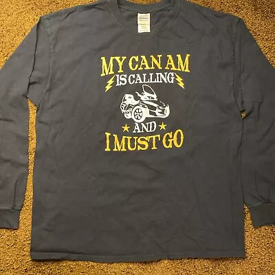 Buy My Can Am Is Calling And I Must Go T-Shirt Long Sleeve Bombadier Motorcycle EUC • 21.43£