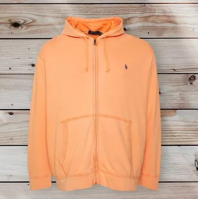 Buy Polo Ralph Lauren Men's Spa Terry Hoodie Hoody Washed Orange Size XXL RRP £159 • 85£