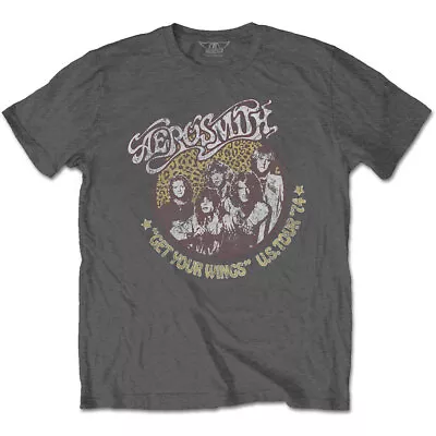 Buy AEROSMITH   - Official Unisex T- Shirt -   Cheetah Print  - Grey  Cotton • 14.99£