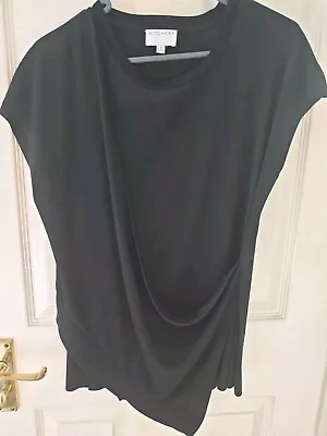 Buy Witchery Elegant Black Draper Front TShirt Blouse Black Size Small • 6.50£