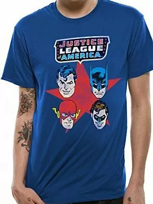 Buy Classic Justice League T-Shirt Justice League Of America Distressed Style Tee • 9.99£