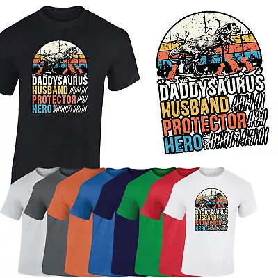 Buy Daddy Saurus Mens T-Shirt Husband Protector Hero Fathers Day 2023 Gift Tshirt • 9.99£