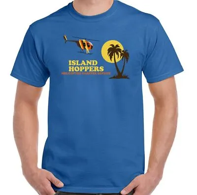 Buy Island Hoppers Mens Retro Magnum PI T-Shirt 80's TV Show Helicopter Tom Selleck • 10£