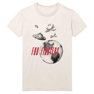 Buy Foo Fighters T-Shirt UFO & Planes Rock Official New Beige • 14.83£