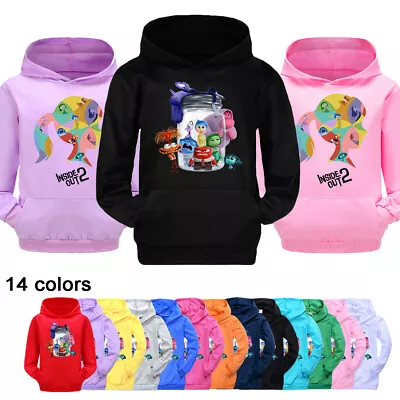 Buy Boys Girls Inside-Out2 Pocket Hoodies Sweatshirt Kid Casual Jumper Pullover Tops • 3.79£
