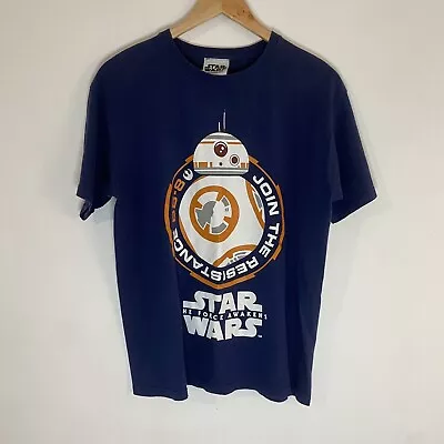 Buy Star Wars The Force Awakens T-shirt Size Medium Navy Blue • 9.99£