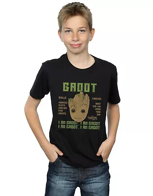 Buy Marvel Boys Guardians Of The Galaxy Vol. 2 Groot Skills T-Shirt • 12.99£