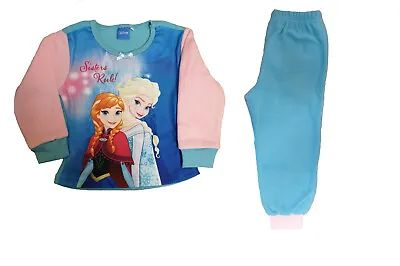 Buy Girls Disney Frozen Fleece Pyjamas Sisters Rule! Nightwear Pjs Ages 3-8 Years • 8.99£