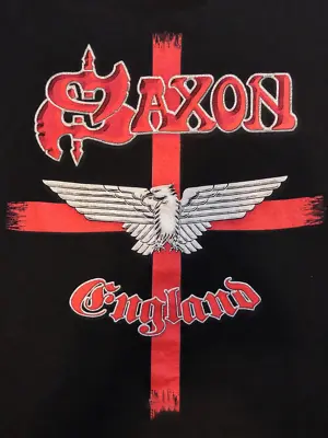 Buy Saxon England T-Shirt Short Sleeve Cotton Black Men All Size S To 5XL BE2035 • 19.50£