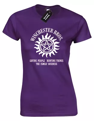 Buy Winchester Brothers Ladies T-shirt Supernatural Castiel Design Shotgun Sam Dean • 8.99£