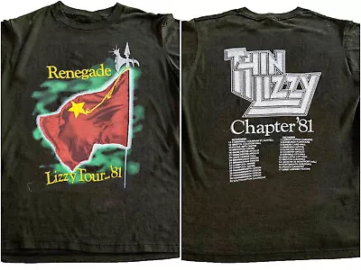 Buy Thin Lizzy Tour 81 Black Short Sleeve Cotton T-shirt Unisex S-5XL VM8602 • 31.92£