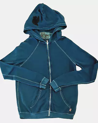 Buy FREE CITY Bird Hood Sweatshirt LIFE NATURE LOVE Full Zip Hoodie SZ L Teal Blue • 59.75£