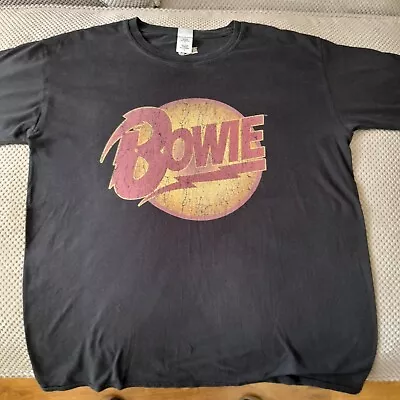 Buy David Bowie - Bowie Logo Large Black Gildan Glam Rock T Shirt • 9.99£