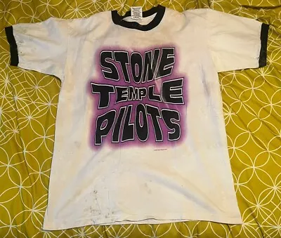 Buy Vintage Stone Temple Pilots North American Tour Shirt Ringer Distressed 1996 L • 186.71£