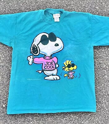 Buy Vintage Peanuts Snoopy Woodstock Joe Cool Retro 90s T Shirt Size XL 1994 • 37.33£