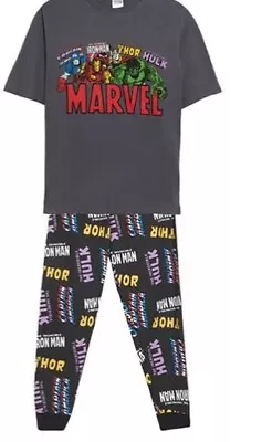 Buy 🌟mens Official Marvel Superheros Pyjamas Set Size Xl Pjs Fab Gift Idea Rrp£40 • 19.50£
