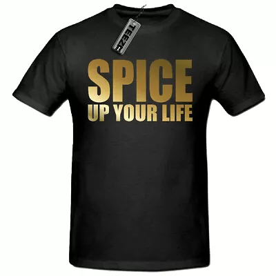 Buy Spice Up Your Life T Shirt, Women's Gold Slogan T Shirt, Spice Tour • 9.99£