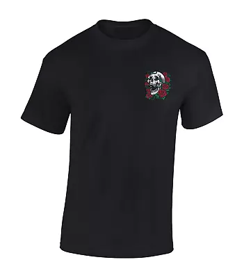 Buy Skull And Roses Lb Mens T Shirt Cool Death Skeleton Tattoo Design Devil Top • 8.99£