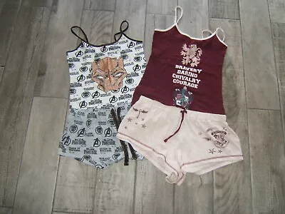 Buy Women's Clothes Short Pyjama's X 2 Size M (10-12) Primark Marvel & Harry Potter • 1.50£