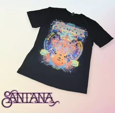 Buy Santana Unisex Spiritual Soul Psychedelic Graphic Band T-shirt Black M • 26.14£