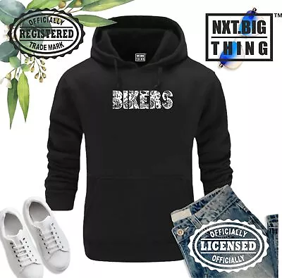 Buy Bikers Hoodie Cafe Racer Motorbike Gear Motorcycle Beard Death Skull Pistons Top • 19.99£