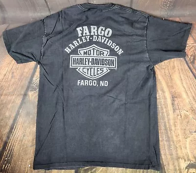 Buy Harley Davidson Fargo North Dakota Size Large USA Made Tee T Shirt Vintage 1982 • 51.26£
