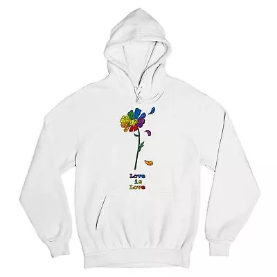 Buy Love Is Love Sweatshirt Rainbow Flower LGBT Acceptance Gay Pride Hoodie • 33.56£